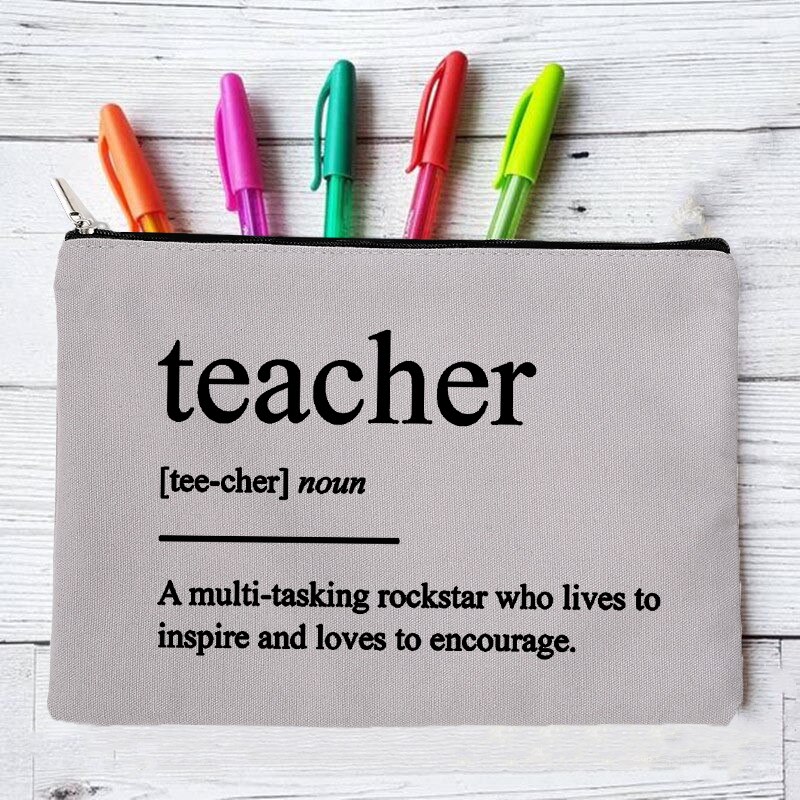 Beste Leraar Potlood Pen Case School Pencilcase Briefpapier Leveringen Zak Reizen Toilettas Organizer Make Tassen Portemonnee Leraren