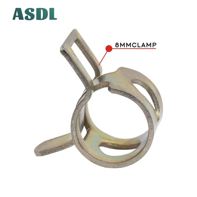 6-13mm fjederbånd type brændstof vakuum slange silikone rør rør klemme clip stål zinkbelagte klemmer #: 8mm