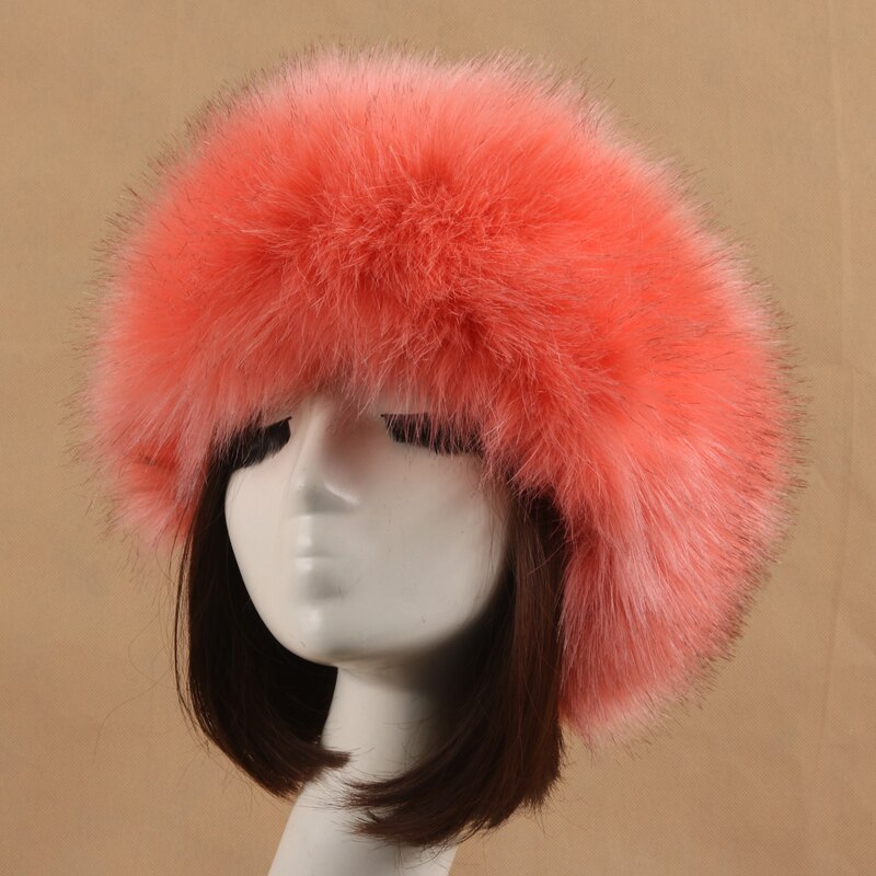 Vrouwen Hoeden Hoofdband Winter Earwarmer Ski Hoeden Russische Tick Pluizige Imitatie Vossenbont Cap Lege Top