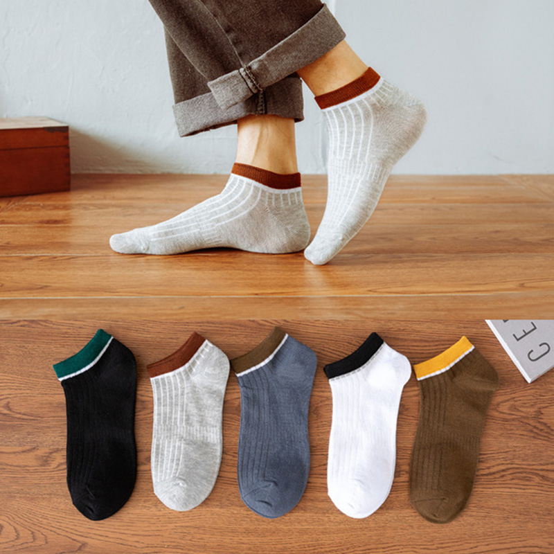 Lkwder 5 Paren/partij Zomer Mode Ademend Boot Sokken Katoen Mannen Korte Enkelsokken Casual Man Sokken Man Meias Hombre: G