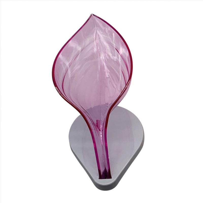 Leafology Decoratieve Drainage Zeep Houder Zeep Opslag Houder Container Draagbare Zeepbakjes Badkamer Armatuur: Transparent purple