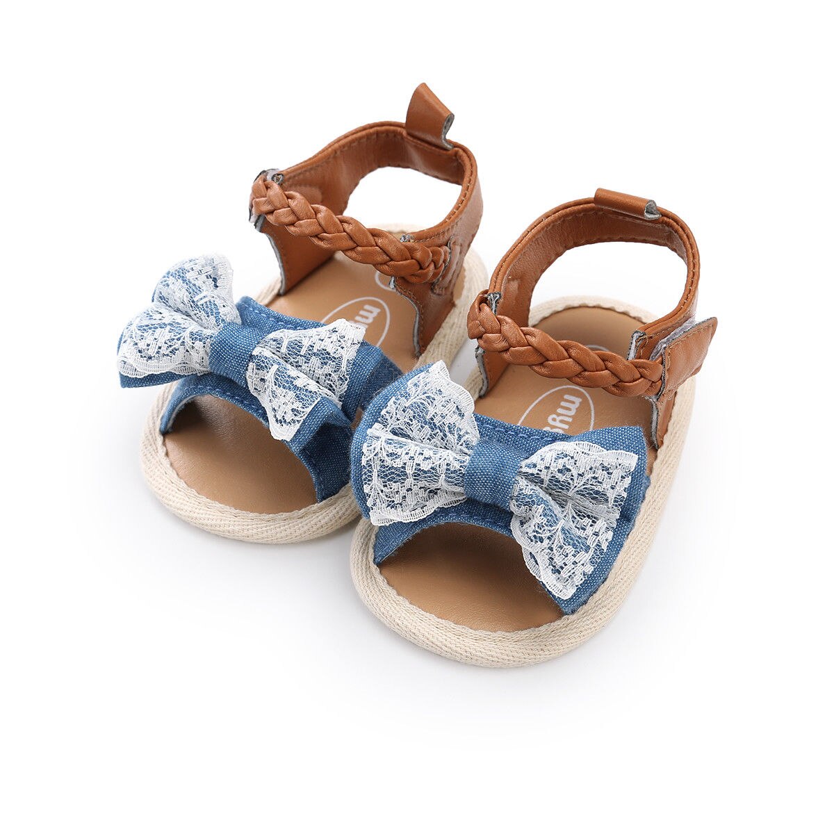 Pudcoco Kleinkind Baby Mädchen freundlicher Schuhe Sommer Leinwand Prinzessin Bogen 3 Stil Schuhe Sandalen helene115: Himmel Blau / 3