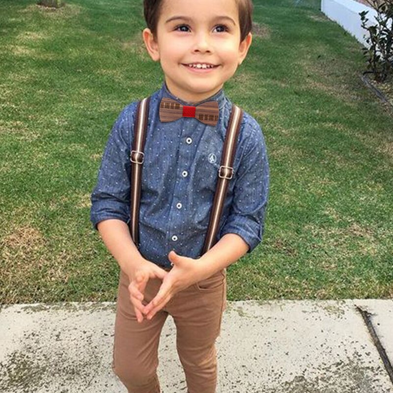 Træ børn butterfly søde slik farver baby bowtie blomster pige smoking tilbehør drenge børn butterfly