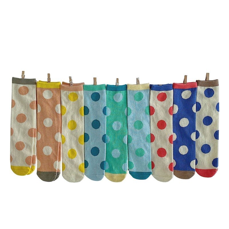 Baby Children Knee High Socks with Print Girls Kids Socks for Autumn Winter Baby Toddle Boy Long Socks Dots 1-12Years