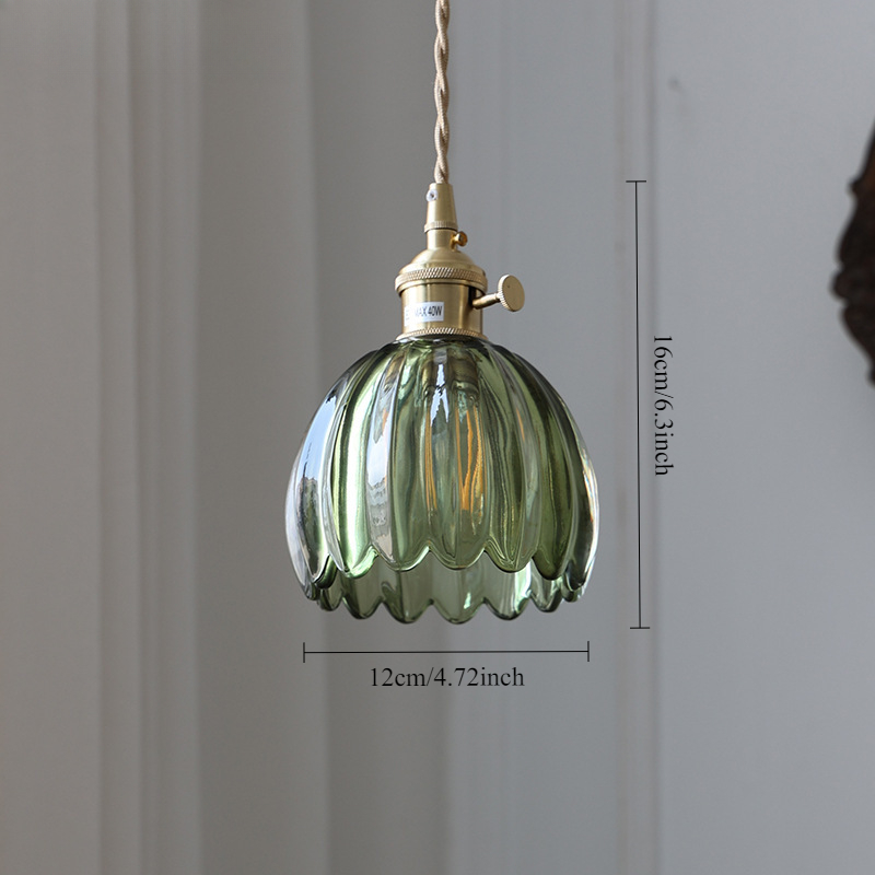 Vintage zielony tulipan szklany klosz lampy ściennej salon sypialnia lampa na drzwi lampki nocne: FIOLETOWY