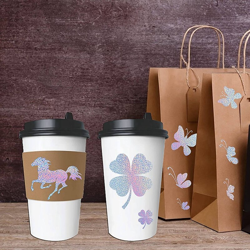 20 Sheets Holographic Sticker Paper Holographic Printable Stickers Vinyl Stickers For Silhouette Reliefs, Decals B