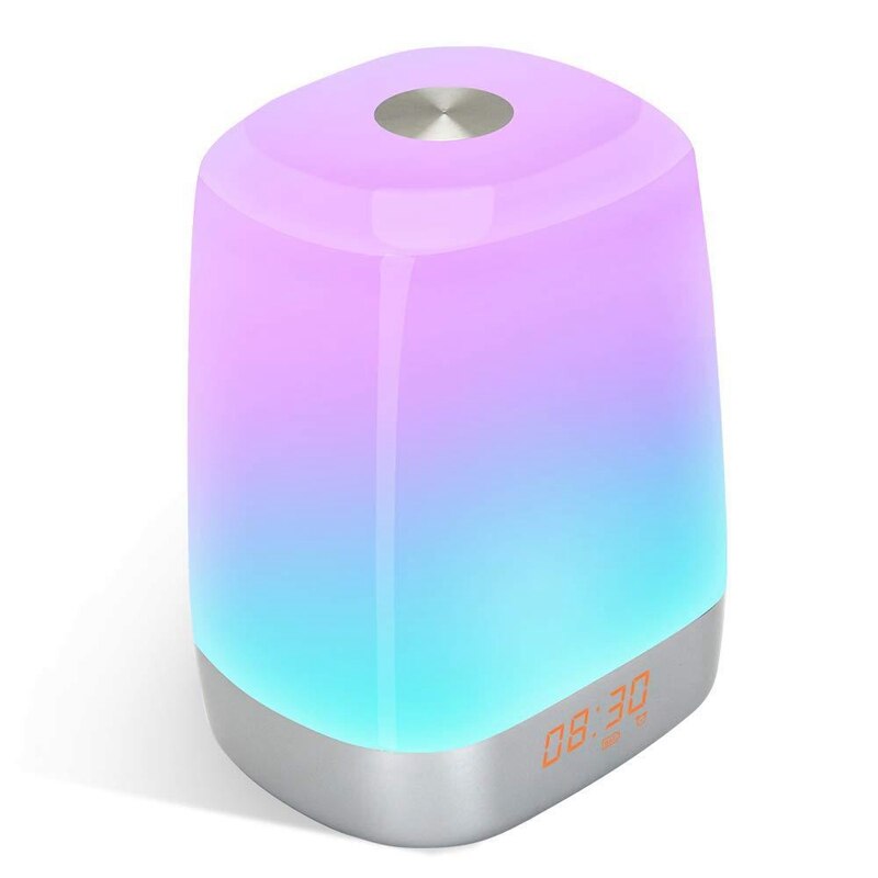 Wake Up Light Beside Lamp Alarm Clock with Sunrise Simulation Pressure Sensor Multicolor Dimmable Night Light