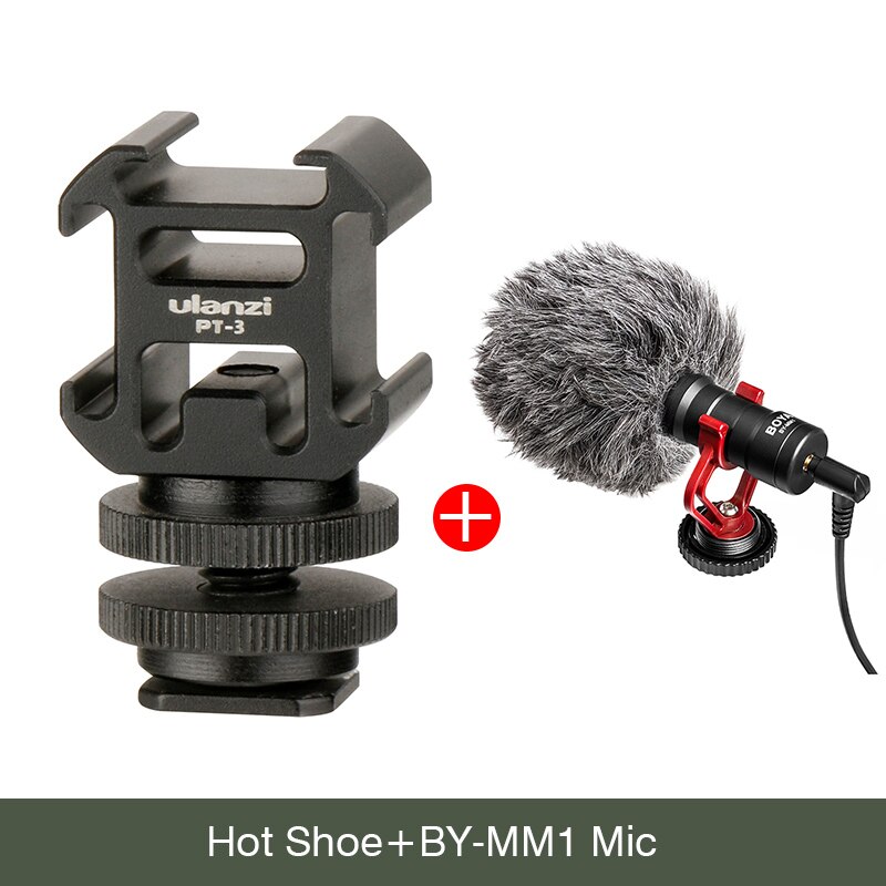 Ulanzi 3 Kalten Schuh Kamera montieren Adapter Verlängern Hafen mit durch-MM1 Mikrofon LED Video Licht für DSLR Kamera Kanon Nikon petax: heiß Schuh mit Mic