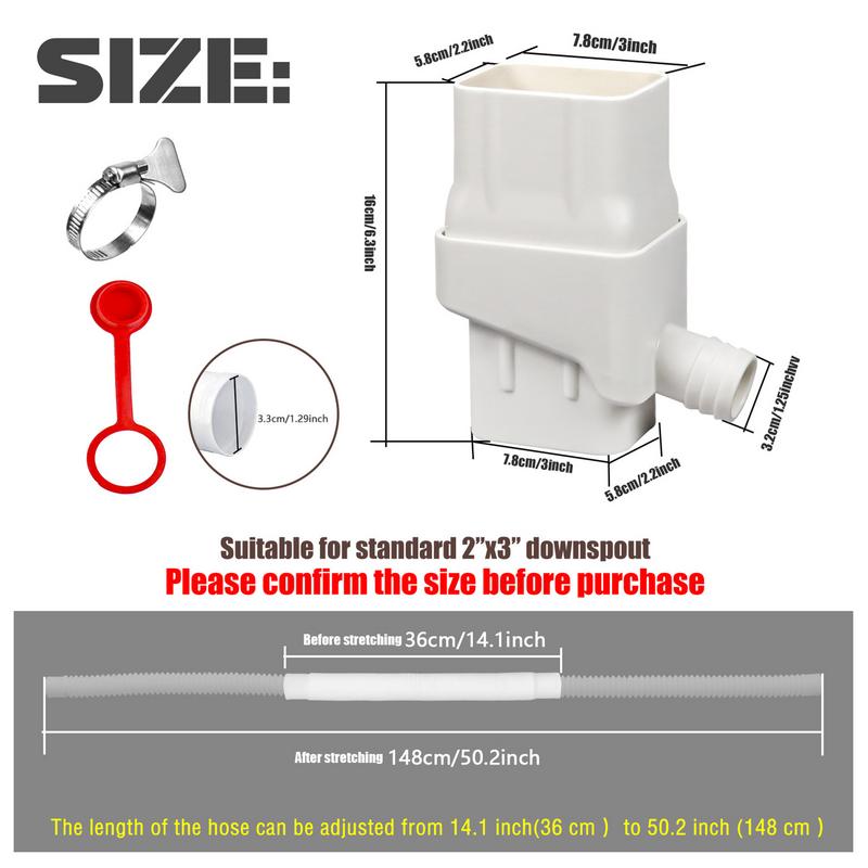 Silicone Plug Downspout Rain Water Collection Diverter Connector System Colander 2x3 In With Silicone Plug Accessory
