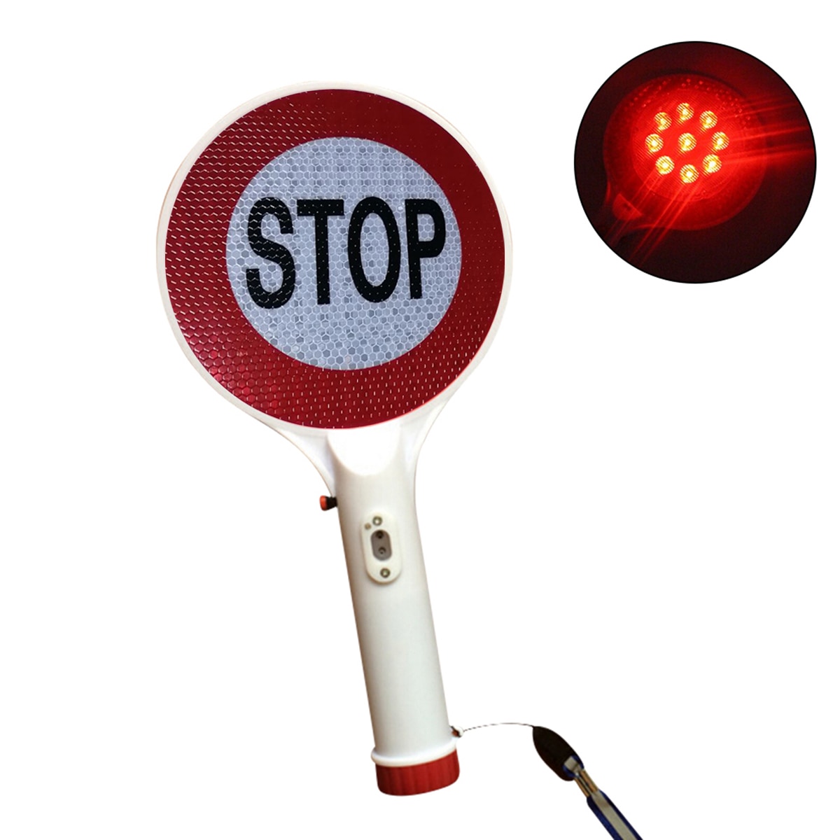 16x32x4cm Multifunction Handheld LED Traffic Sign Signal Stop Light Rechargeable Car Reflective Warning Sign Flashlight US/EU: EU