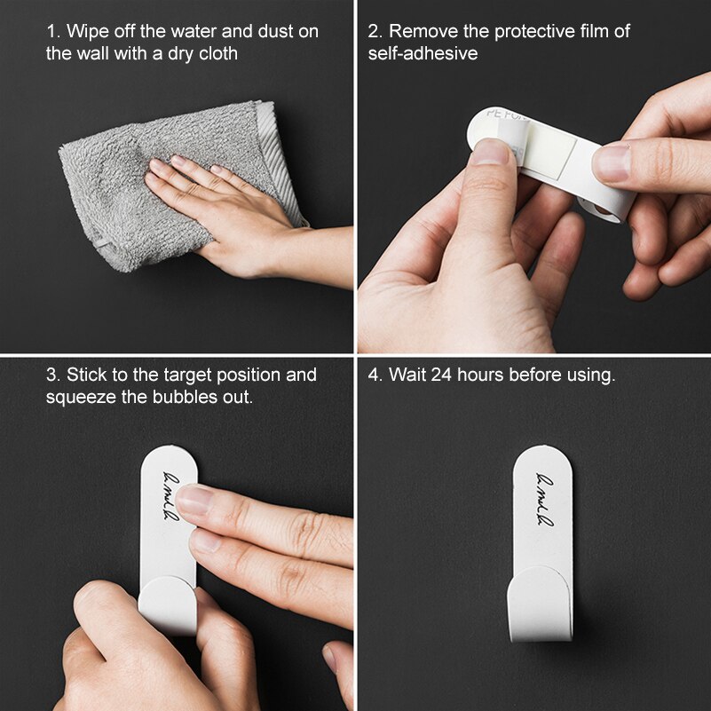 Minimalist Key Hook Kids Wall Coat Hanger Letter Rack Geometric Key Holder Self-adhesive Stand Home Decoraction 4pcs