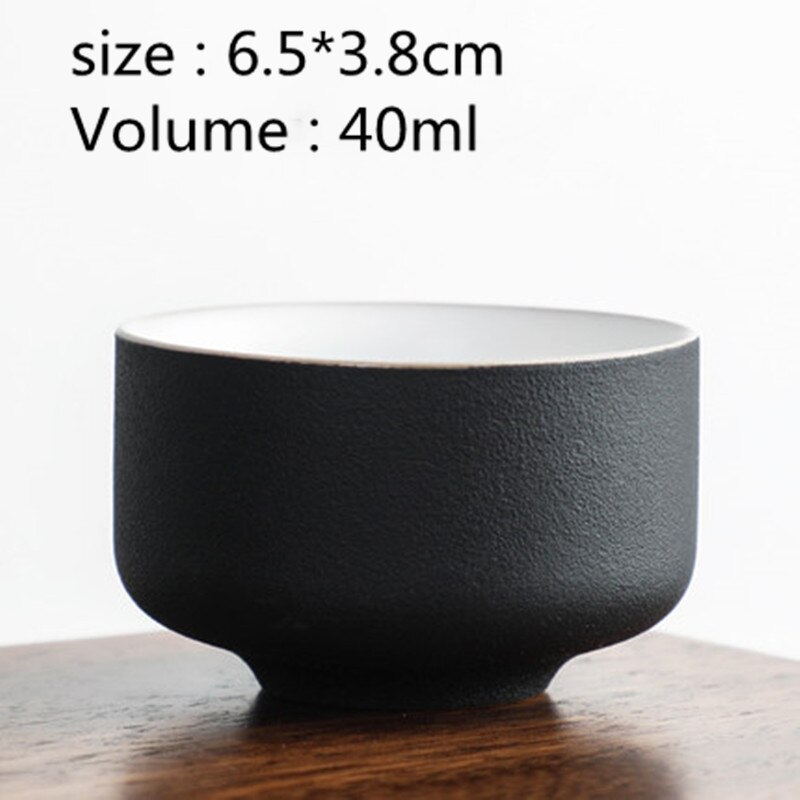 Bol à thé japonais en céramique en céramique, poterie grossière tasse à thé en céramique Vintage Kung Fu service à thé ustensiles à boire bols Pu'er faits à la main: A