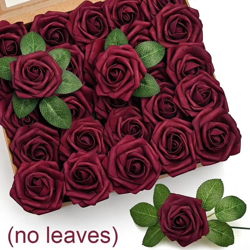 50/5 Uds. De rosas artificiales de espuma Multicolor, rosas falsas para bricolaje, ramos de de boda, arreglos de centros de mesa, decoraciones para el hogar: XS / Plata