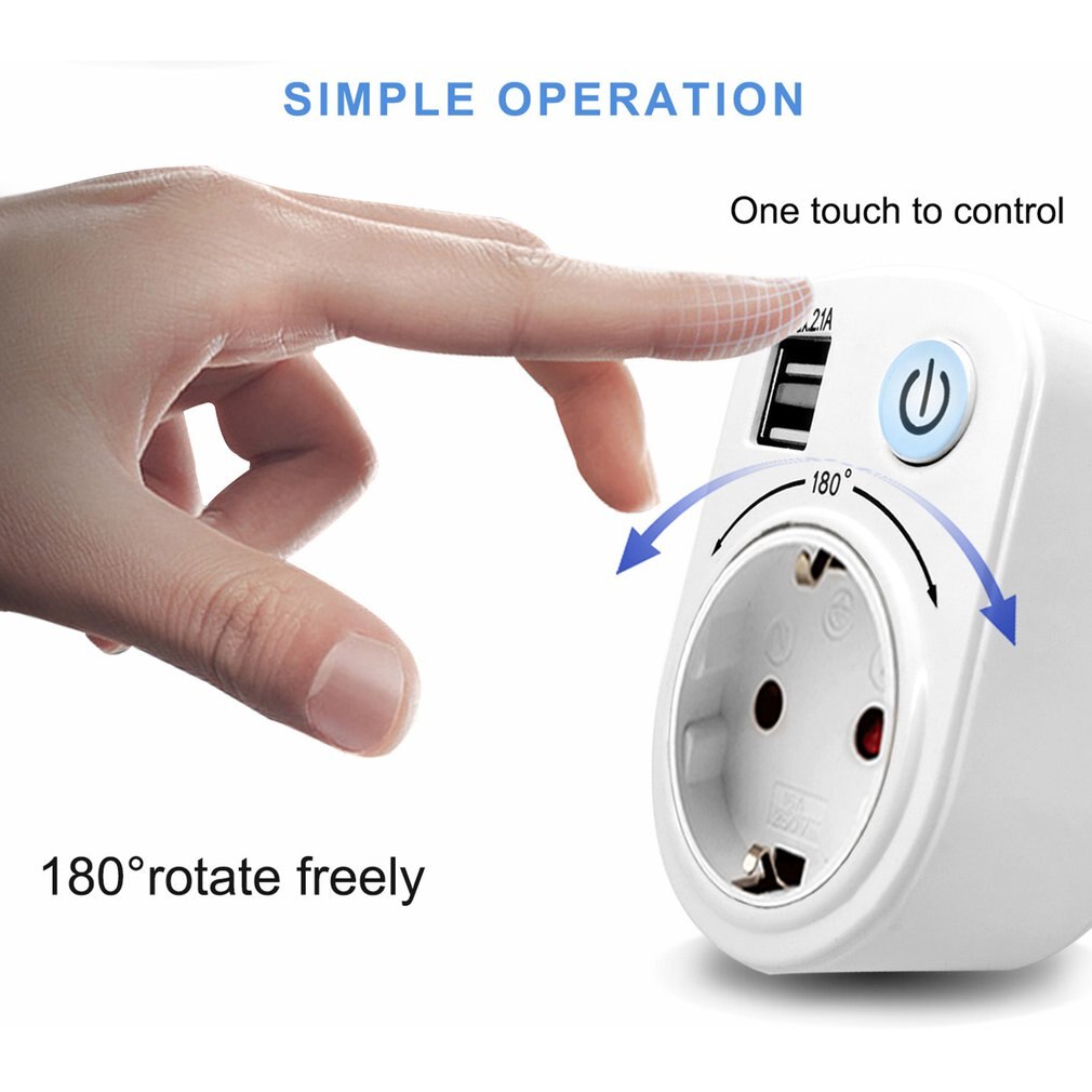 Drehbare Dual USB Timer Steckdose Tragbare Elektronische Smart USB Schalter Buchse Mit Timer Für Home Reise EU Stecker Küche Timer