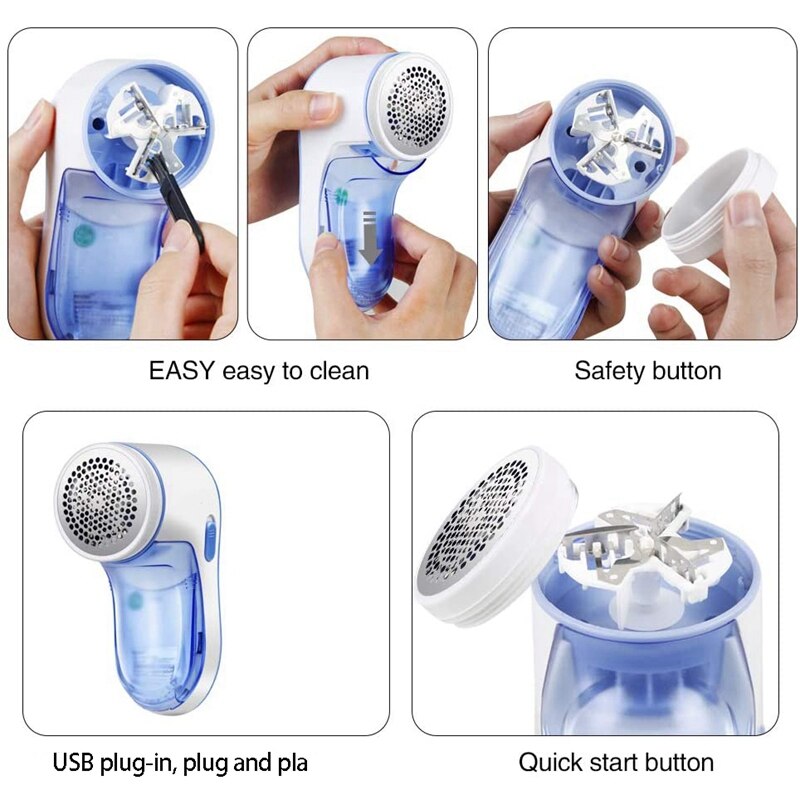 Small Electric Lint Remover & Fabric Shaver, Stainless Portable Fuzz Remover for Fabric, Clothes, Pet Hair, Blanket