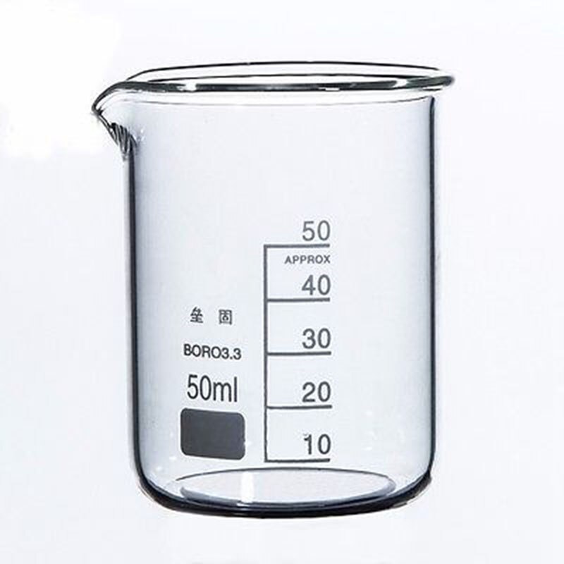 50 Ml Lage Vorm Beker Chemie Laboratorium Borosilicaatglas Transparante Beker Verdikte Met Uitloop Gratis