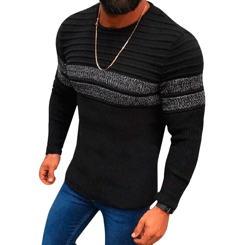 Herfst Heren Truien Patchwork Casual Mannen Kleding O Hals Lange Mouw Gebreide Mannen Kleding Gebreide Truien Top Trui Mannelijke
