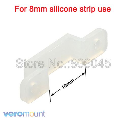 50 stk silikone monteringsbeslag klemme fastgørelsesklemme 8mm 10mm 12mm til  ip67 3528 5630 5730 3014 5050 smd rgb rgbw led strip lys: 8mm
