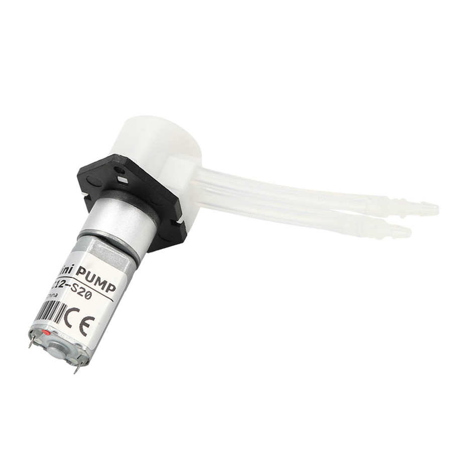 Mini dosing pump 12V DC peristaltic with silicone pump tube for laboratory bioengineering back and forth support