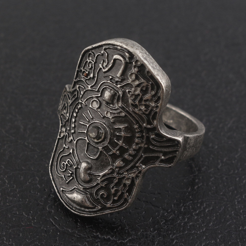 Game Dark Souls Ring Black Red Sapphire Vintage Style Ring Adjustable Metal Rings For Women Men Cosplay Jewelry Accessories