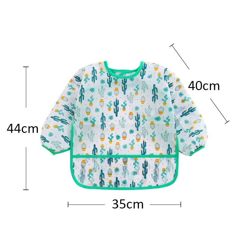 Cute Baby Bib Children Baby Kids Toddler Waterproof Long Sleeve Art Smock Feeding Bib Apron Fit 0-6 Years Unisex Baby Stuff