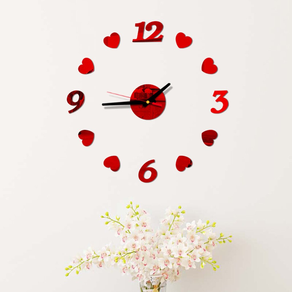 Stickers DIY Wall Clock 3D Mirror Surface Sticker Home Office Decor Clock christmas window stickers pegatinas navidad ofertas