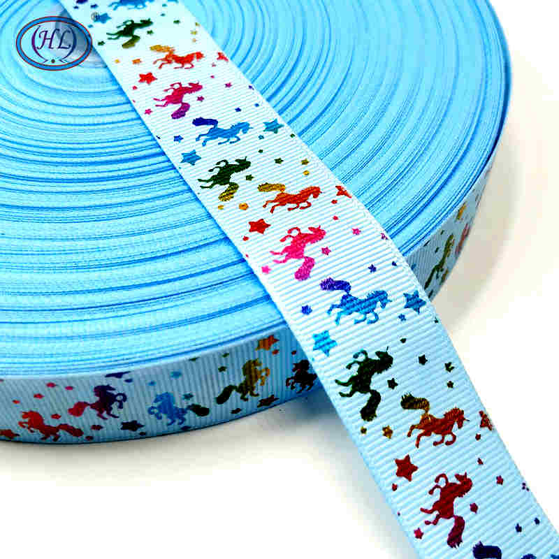 Kerst Lint Hl 5 Yards 25 Mm Stamping Grosgrain Linten Bruiloft Decoratie Diy Naaien Ambachten Voor Maken Haar bows: blue