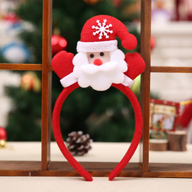 Christmas cartoon headband with lights party headband headband christmas hat christmas: Fluorescence Yellow