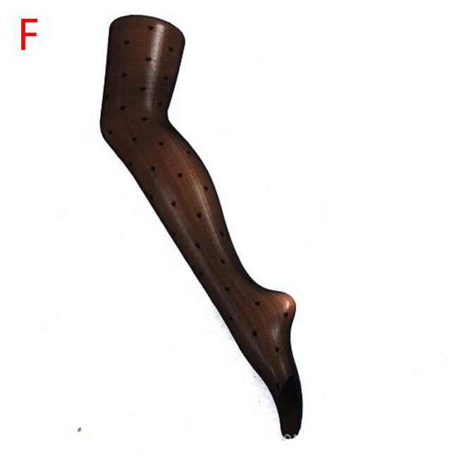 Vrouwen Panty Klassieke Kleine Polka Dot Zijden Kousen Dunne Dames Vintage Faux Tattoo Kousen Panty Vrouwelijke Kousen: F