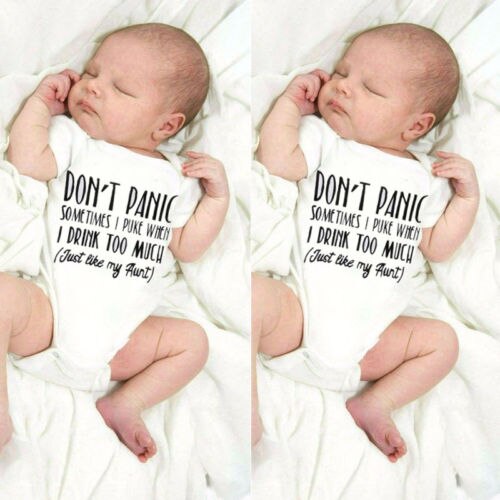 2018 lato Marka Nowy śmieszne słowa noworodka śpioszki dziewczęce letnie ubrania dla dzieci stroje 0-18 M