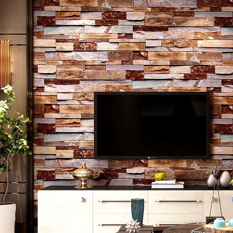 PVC Waterdichte 3d Baksteen Behang Tv Achtergrond Cluture Stone Wall Paper Roll Resturant Schoonheidssalon Wallpapers