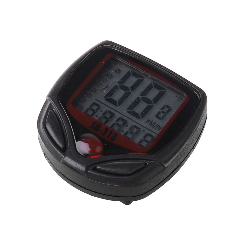 Waterproof 15 Function LCD Bike Bicycle Odometer Speedometer Cycling Speed Meter 77HC