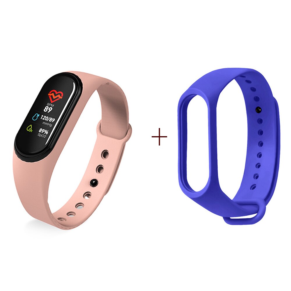 M4 M3 pro Smart band 4 Fitness Tracker Watch Sport bracelet Heart Rate Blood Pressure Smartband Monitor Health Wristband: pink blue