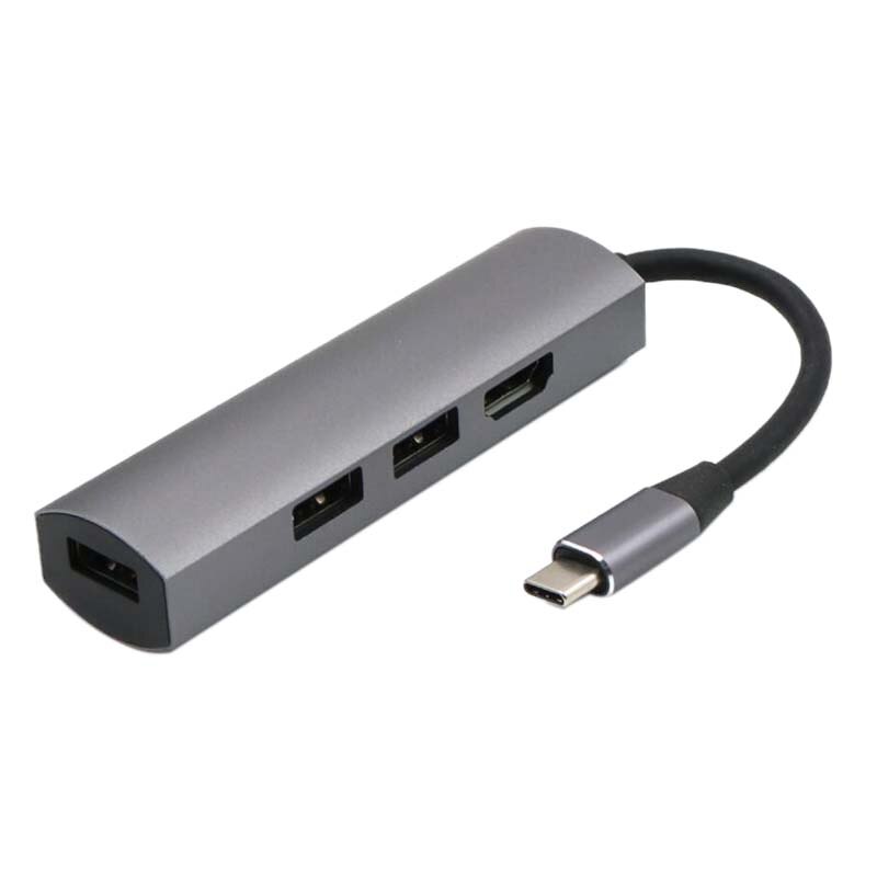 4 in 1 multi usb 3.0 hub type c  to 4k hdmi sovitin matebook samsungille  s8/s9 note 9 usb c hub