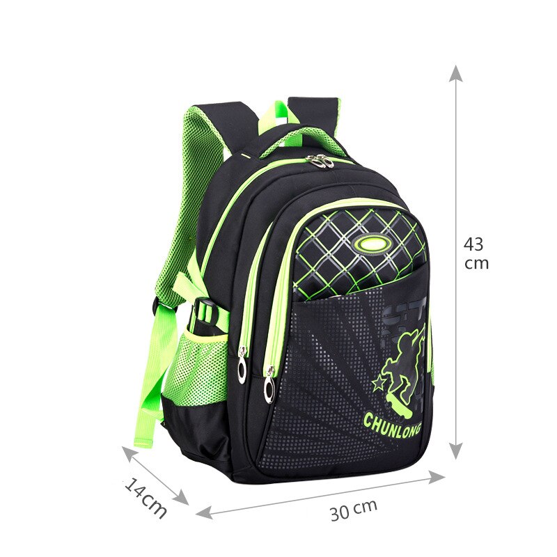 Primary Safe School Backpack for Boys Girls Waterproof Schoolbag kids Princess Orthopedic School bags Children Backpacks mochila: 6366 Green