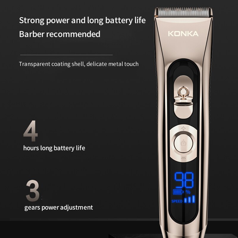 KONKA wielofunkcyjny maszynka robić włosów profesjonalna maszynka robić włosów elektryczne ścinanie włosów maszyny wyświetlacz doprowadziło