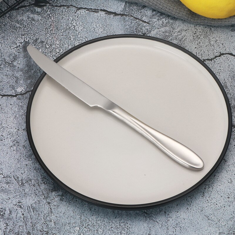 304 Stainless Steel Western Food Knife And Fork hanyi Series Steak Knife Dinner Fork Dessert Stirring Spoon Fruit Fork: Dinner Knife