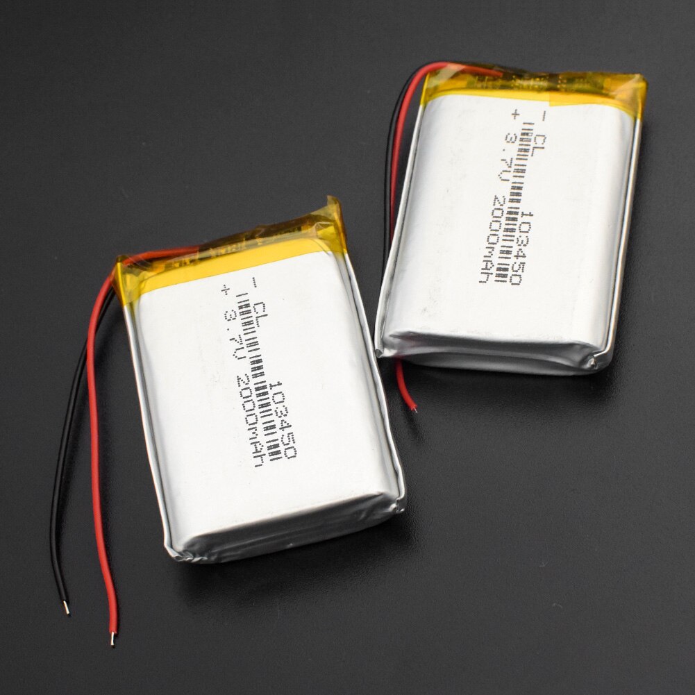 1/2/4 Hoge Capaciteit 103450 3.7 V Lithium Polymeer Batterij 2000 Mah Li-Po Li-Polymer MP5 gps Bluetooth Speaker Cellen Solar Lamp