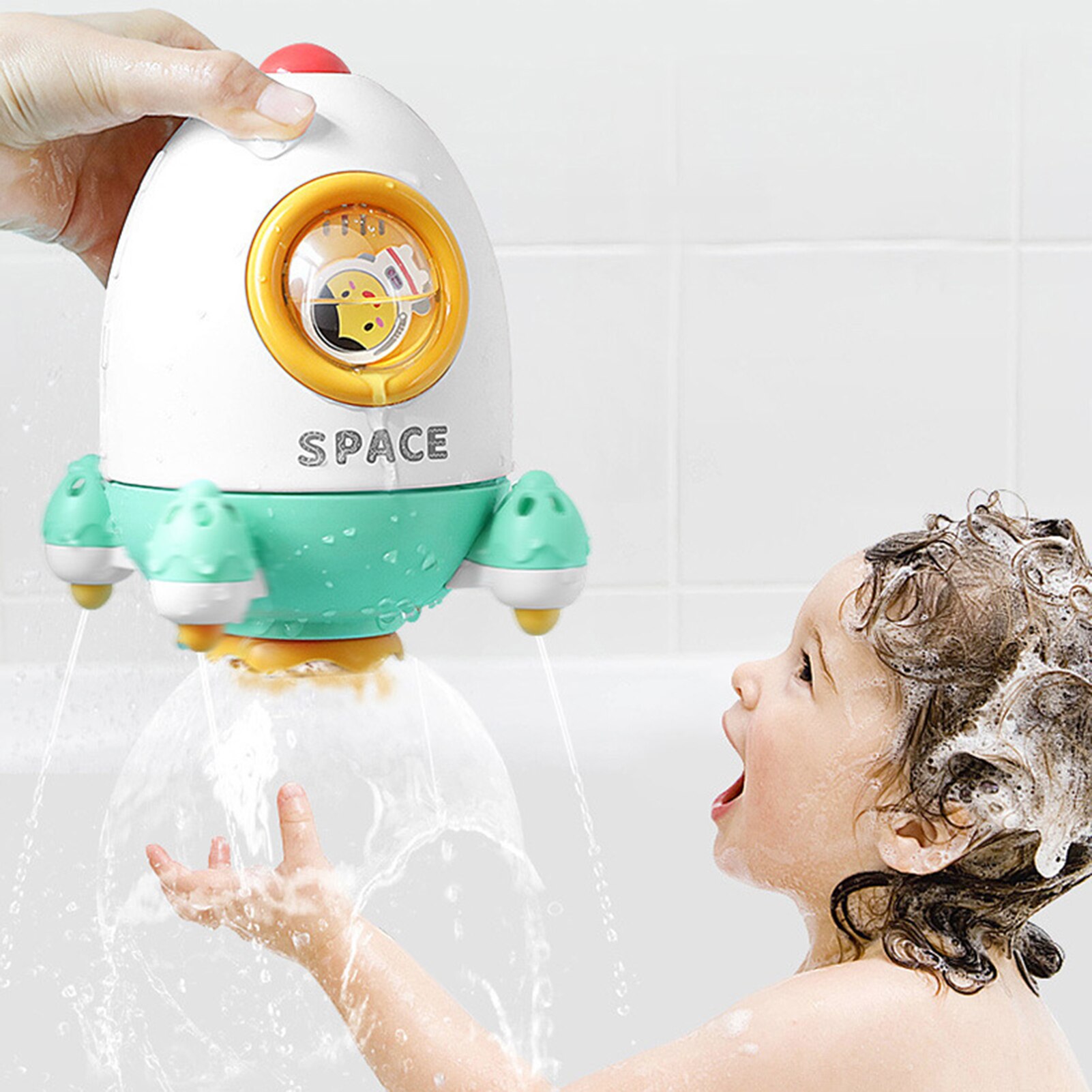 Babybadje Speelgoed Raket Roteren Spray Water Sprinkler Speelgoed Grappig Educatief Badkamer Douche Water Speelgoed Voor Kinderen Peuter