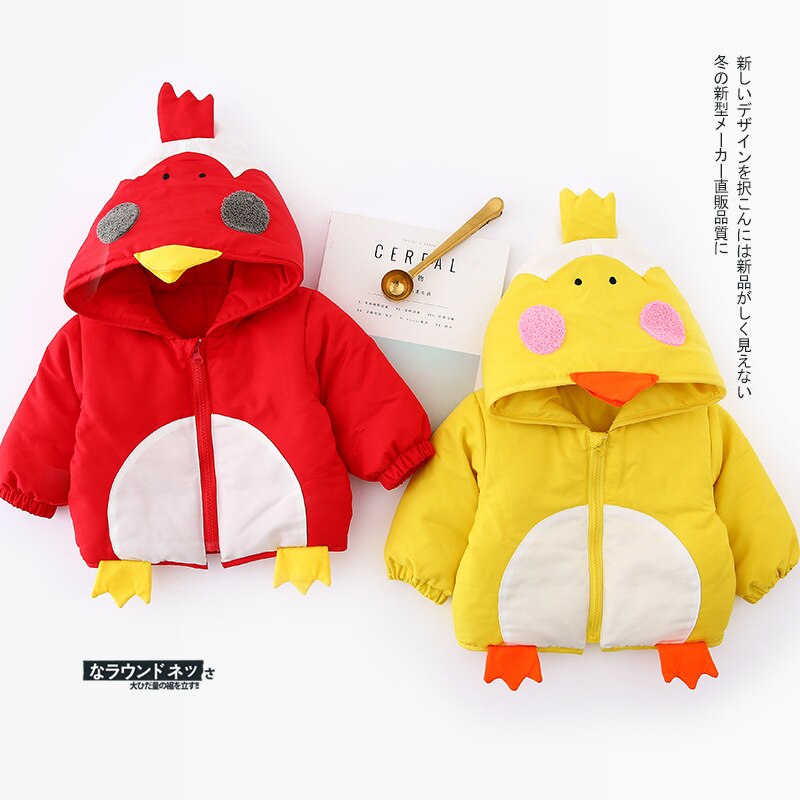 Baby Boys Jacket Winter Thick Coats Kid Warm Outerwear Girls Fur Hooded Children Clothes Chicken Cotton Padded Jacket