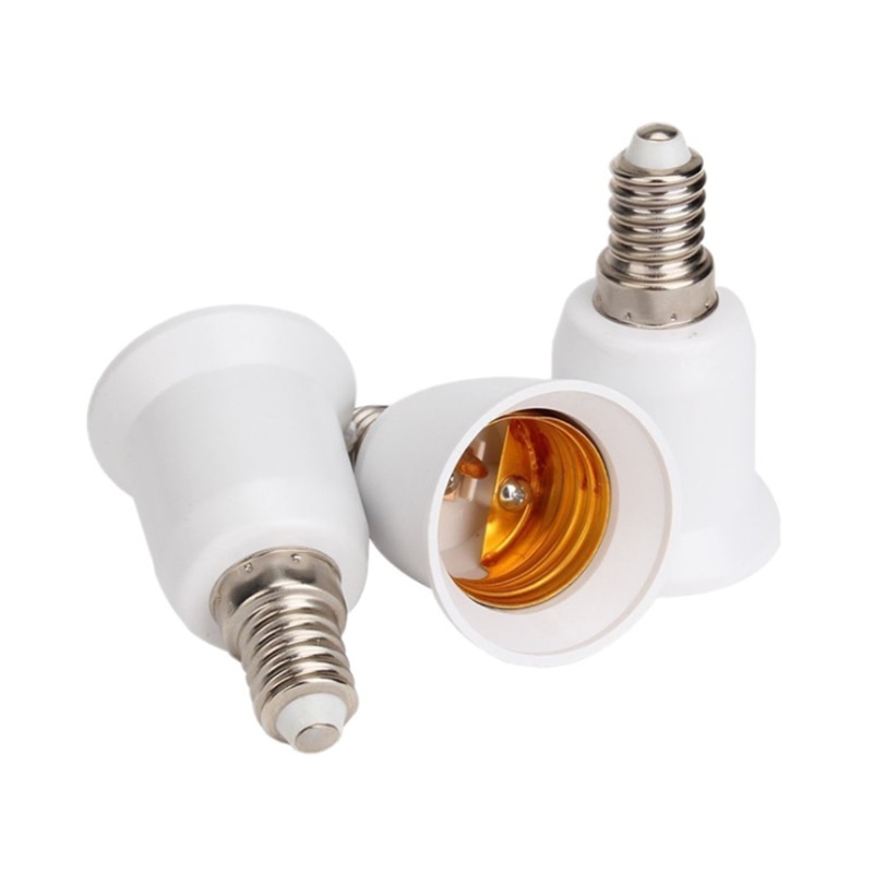 E14 to e27 led lampe base pærefatning med lysholder konvertere pc+ aluminium hvid husholdningsbelysning tilbehør