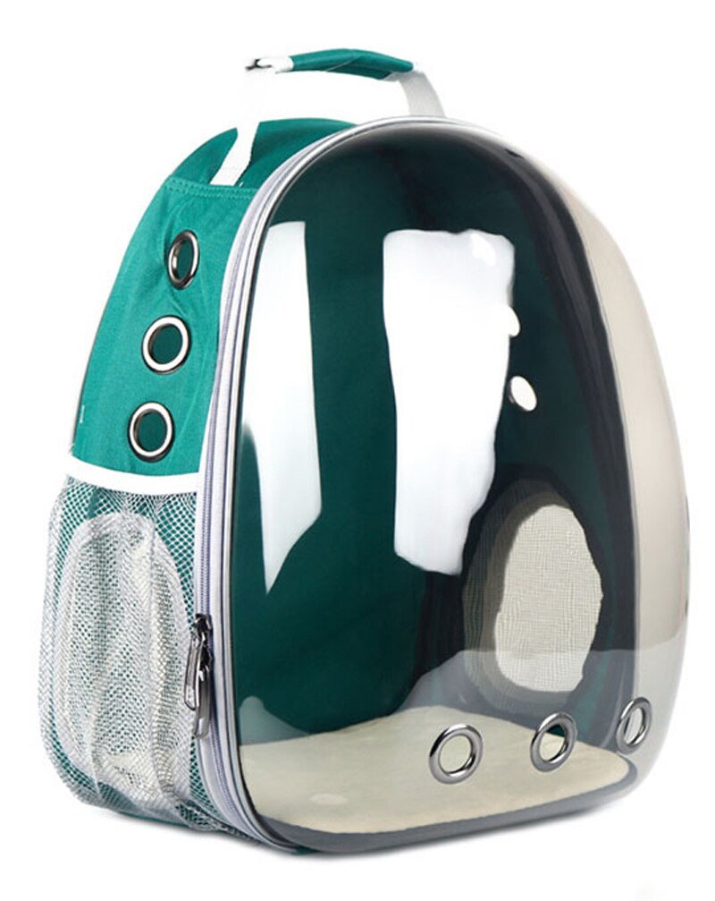 Kat Draagtas Ruimte Huisdier Rugzak Ademend Draagbare Kat Zak Outdoor Reizen Huisdier Rugzak Kat Transport Bag Dubbele Schouder: green -2