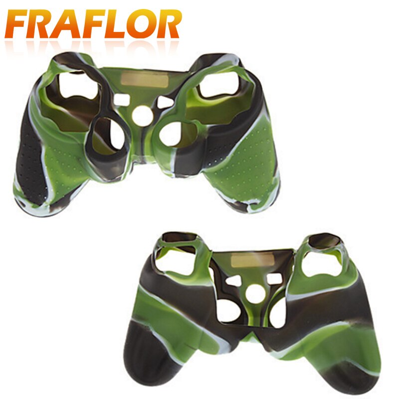 Funda protectora suave antideslizante de camuflaje para Playstation 3, funda de goma de Gel de silicona suave para mando de PS3