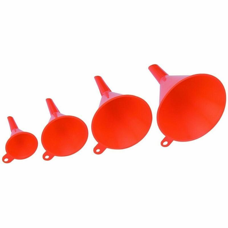 4pcs Set Multi Use Plastic Funnel Oil Filling Funnel household kitch Liquid Petrol Funnel Kits Red household kitch