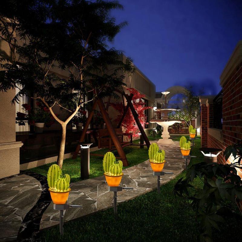 Solar LED Lawn Lamp Pineapple Cactus Shape Spike Light for Outdoor Garden Yard Ground Landscape Lamp