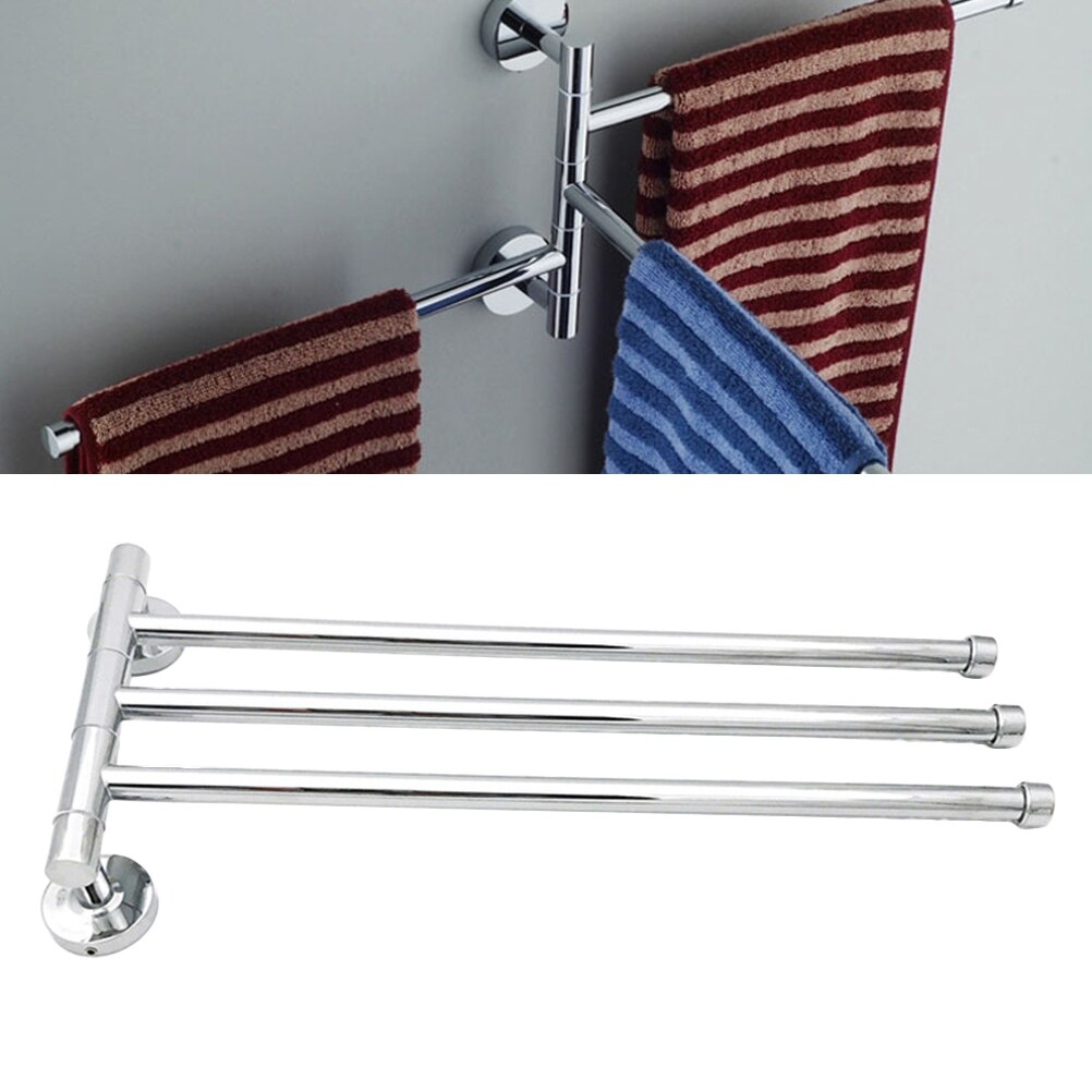 1Pc Bath Towel Bar Rod 360 Degree Swivel Stainless Steel Towel Rack Towel Holder Towel Rail for Home Bathroom Kitchen