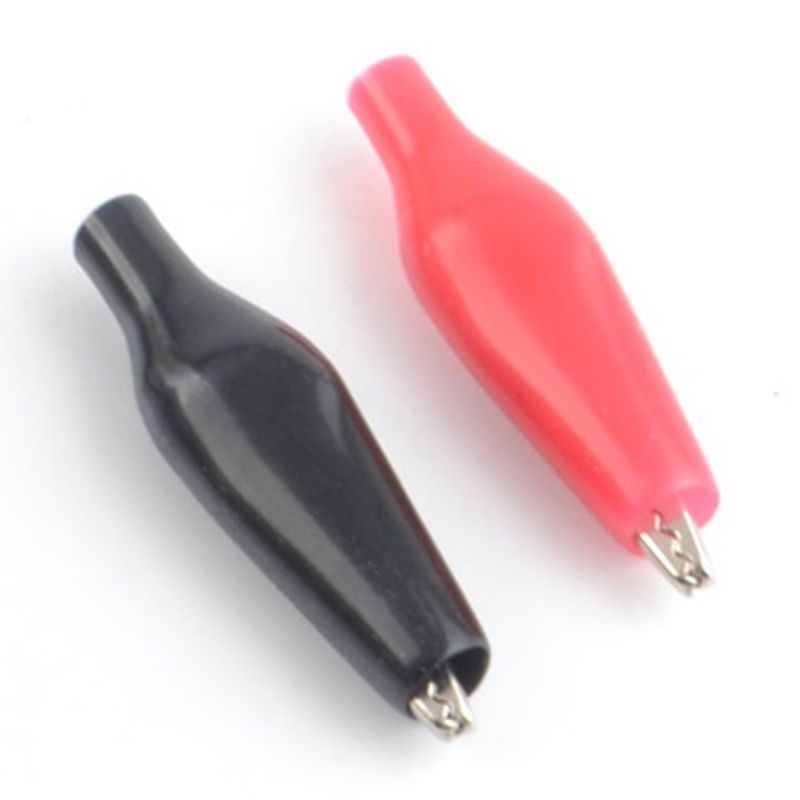 10pz28MM Coccodrillo in Metallo G98 Coccodrillo Elettrico Morsetto test della Sonda metro Nero Rosso con di Avvio di Plastica auto auto B