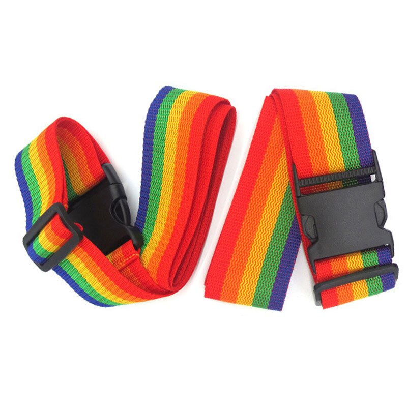 Einstellbare Gepäck Gürtel Gepäck Koffer Riemen Gepäck Regenbogen Gürtel Reise seil Nylon Gepäck verpackung Band Reise zubehör