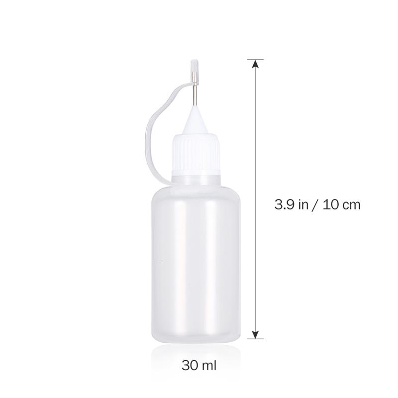 10Pcs Needle Tip Bottle 30ML Translucent Plastic Squeezable Tip Applicator Bottles Refillable Dropper Glue Bottles For Painting