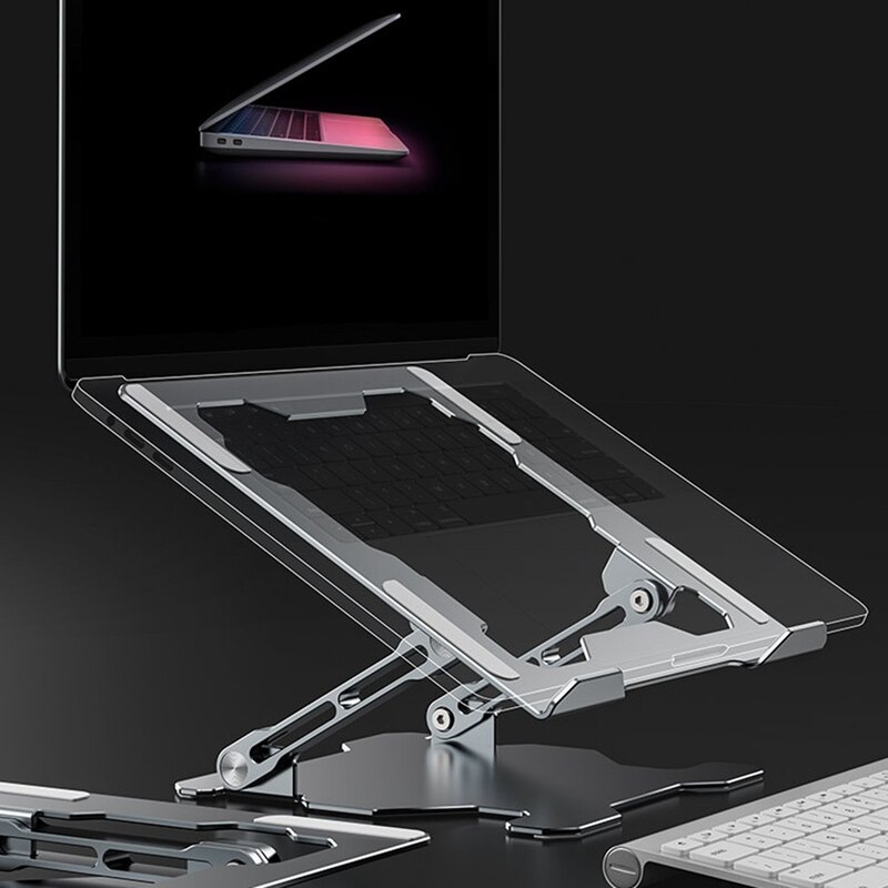 Laptop Stand Ergonomic Aluminum Height-Adjustable Computer Stand Desktop Laptop Stand for 11-17 Inch Laptop